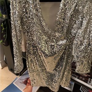 Silver Sequin Dress
